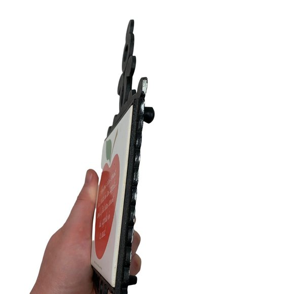 Vintage Tile Trivet Metal Wall Hanger Apple Decor Apple Seed God Faith Quote - Picture 3 of 5